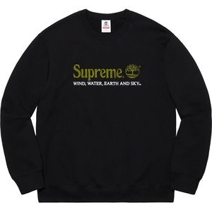SUPREME TIMBERLAND BLACK CREWNECK Size L